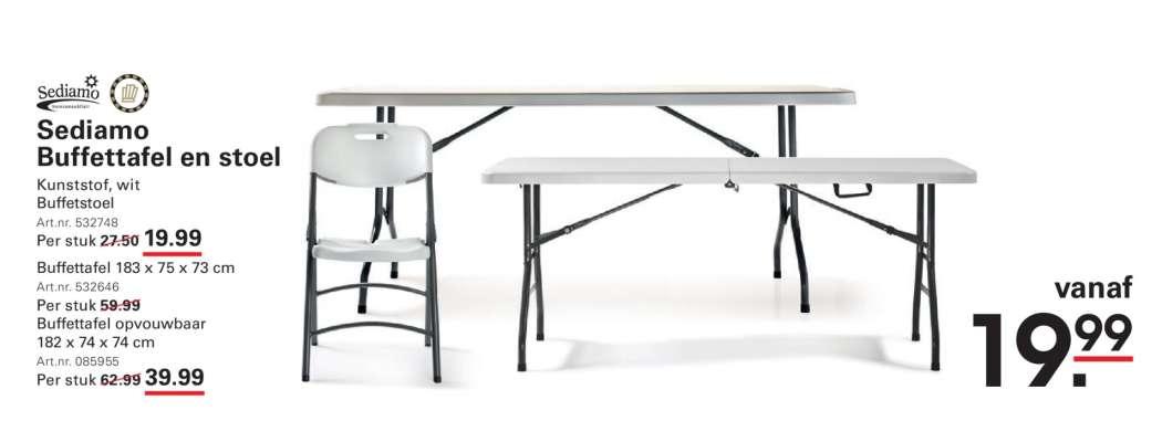 Sediamo Buffettafel en stoel