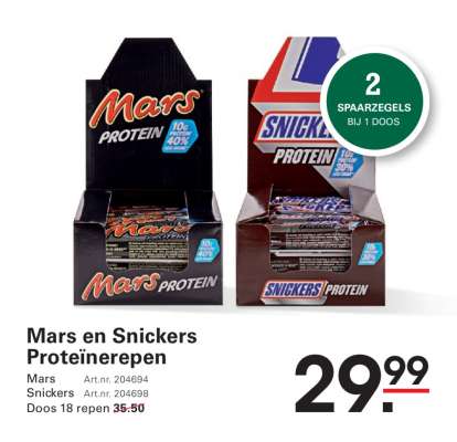 Mars en Snickers Proteïnerepen