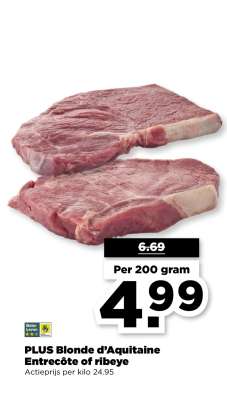 PLUS Blonde d’Aquitaine Entrecôte of ribeye