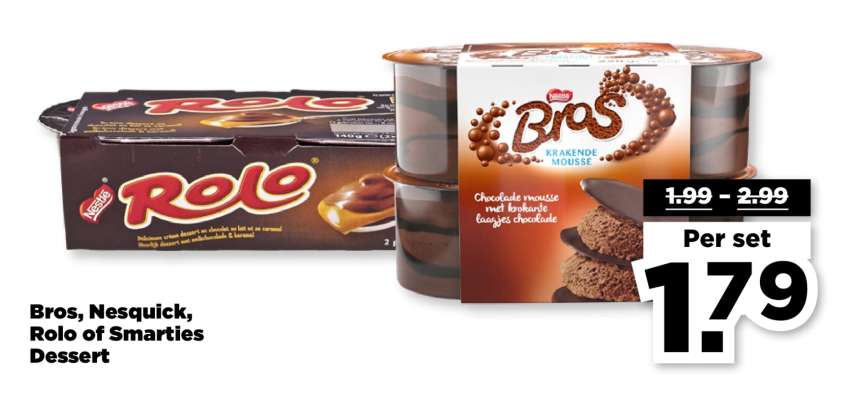 Bros, Nesquick, Rolo of Smarties Dessert