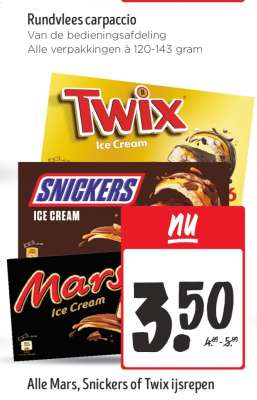 Mars, Snickers, of Twix ijsrepen