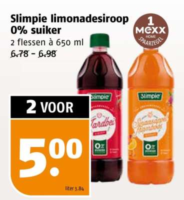 Slimpie limonadesiroop 0% suiker