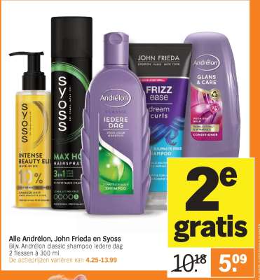 Alle Andrélon, John Frieda en Syoss