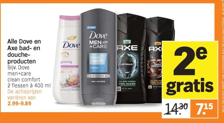 Dove en Axe bad- en doucheproducten