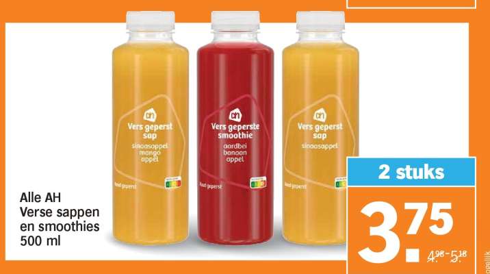AH Verse sappen en smoothies 500 ml