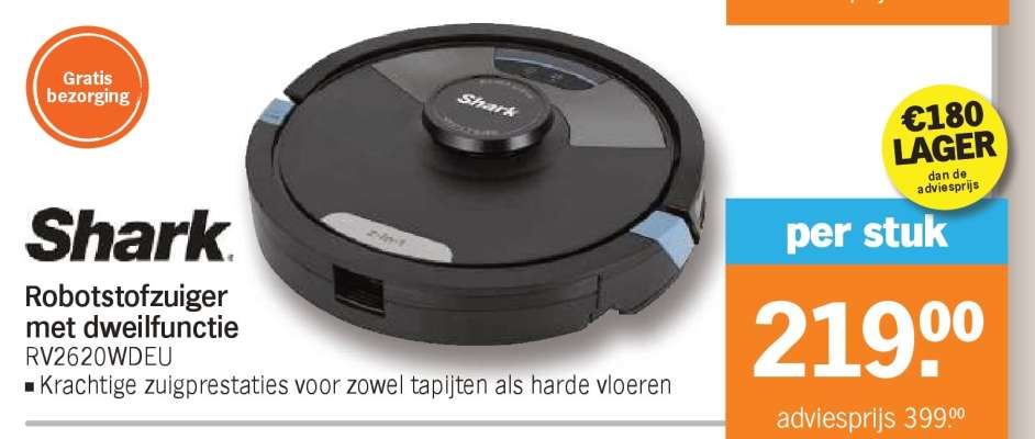 Shark Robotstofzuiger met dweilfunctie RV2620WDEU
