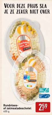 Rundvlees- of zalmsaladeschotel