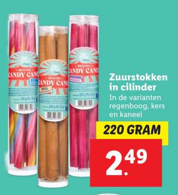 Zuurstokken in cilinder