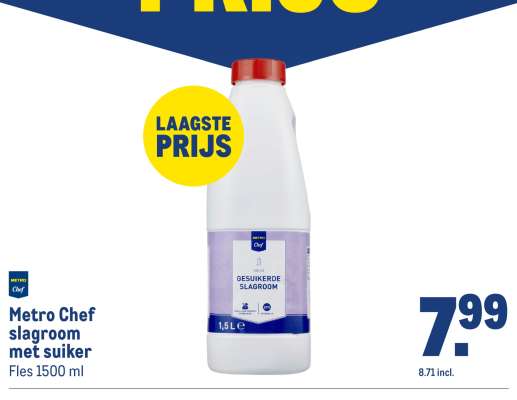 Metro Chef slagroom met suiker