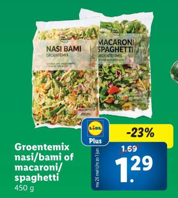 Groentemix nasi/bami of macaroni/spaghetti