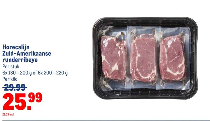 Horecalijn Zuid-Amerikaanse runder ribeye