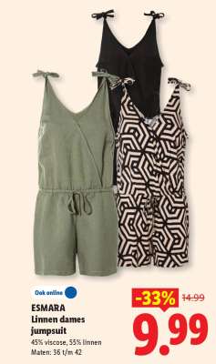 ESMARA Linnen dames jumpsuit