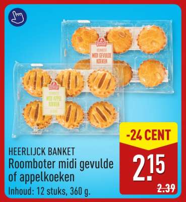 HEERLIJCK BANKET Roomboter midi gevulde of appelkoeken