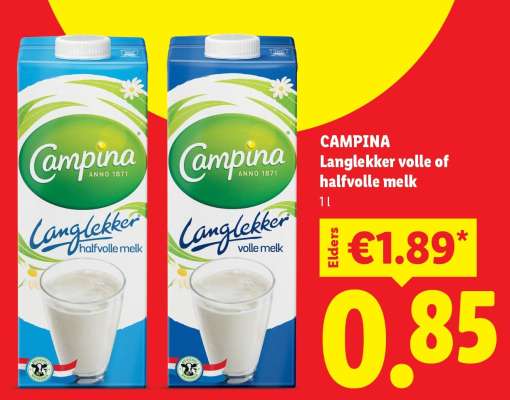 CAMPINA Langlekker volle of halfvolle melk