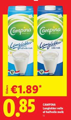 CAMPINA Langlekker volle of halfvolle melk