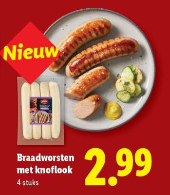 Braadworsten met knoflook
