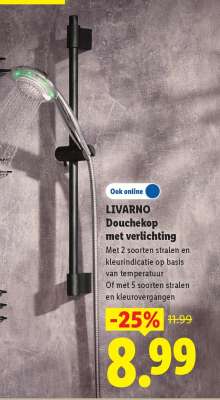 LIVARNO Douchekop met verlichting