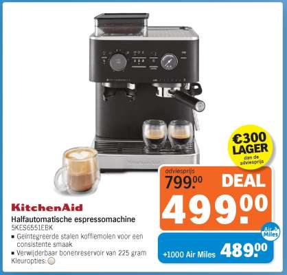 KitchenAid Halfautomatische espressomachine