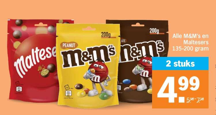 Alle M&M's en Maltesers