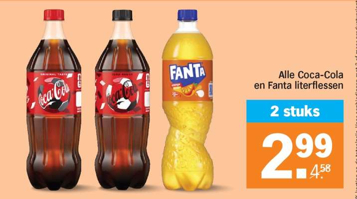 Coca-Cola en Fanta literflessen