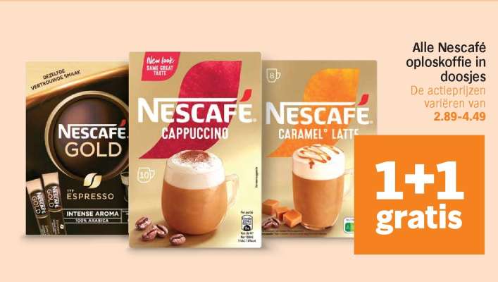 Nescafé oploskoffie in doosjes