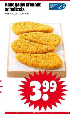 Kabeljauw krokant schnitzels