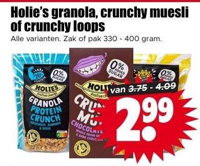 Holie's granola, crunchy muesli of crunchy loops