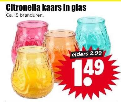 Citronella kaars in glas