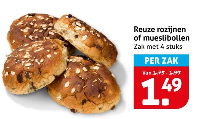 Reuze rozijnen of mueslibollen