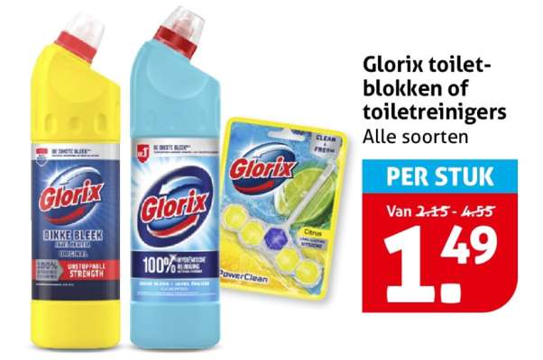 Glorix toilet-blokken of toiletreinigers