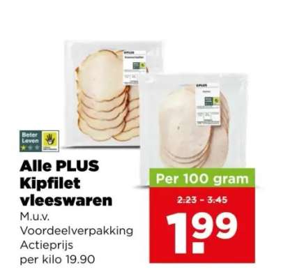 Alle PLUS Kipfilet vleeswaren