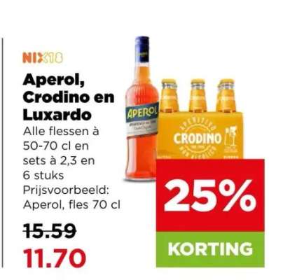 Aperol, Crodino en Luxardo
