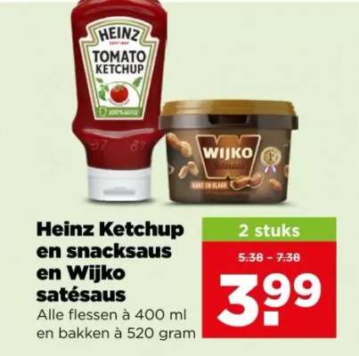 Heinz Ketchup en snacksaus en Wijko satésaus