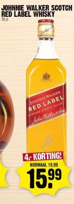 JOHNNIE WALKER SCOTCH RED LABEL WHISKY