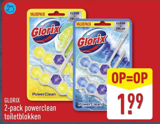 GLORIX 2-pack powerclean toiletblokken