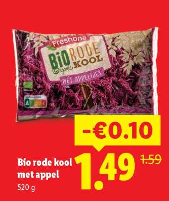 Bio+ rode kool met appel