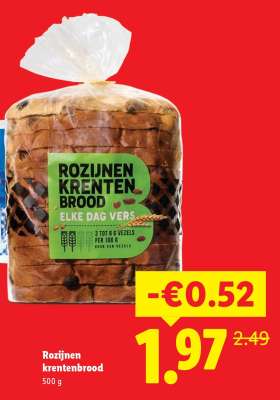 Rozijnen krentenbrood