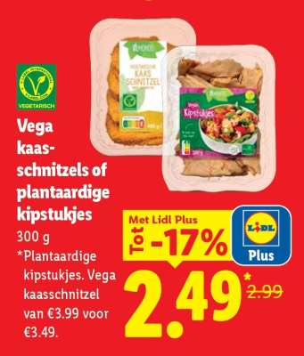 Vemondo Vega kaasschnitzels of plantaardige kipstukjes