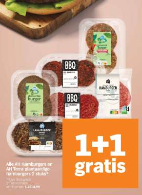 AH Hamburgers en AH Terra plantaardige hamburgers