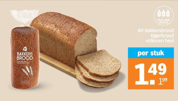 AH Bakkersbrood tijgerbrood volkoren heel