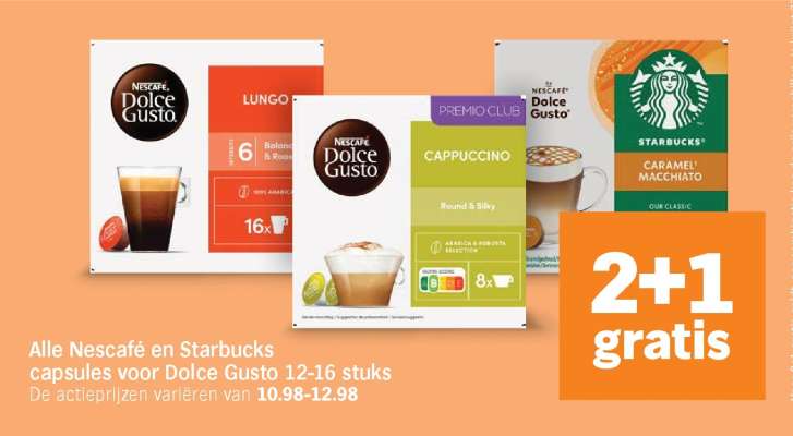 Alle Nescafé en Starbucks capsules voor Dolce Gusto