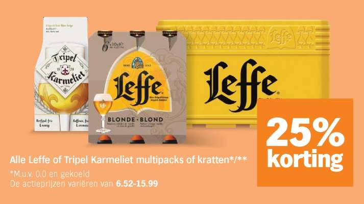 Leffe of Tripel Karmeliet multipacks of kratten