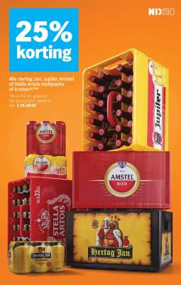 Hertog Jan, Jupiler, Amstel of Stella Artois multipacks of kratten