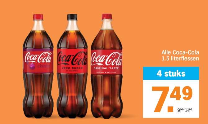 Alle Coca-Cola 1.5 literflessen