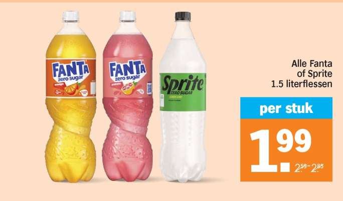 Alle Fanta of Sprite 1.5 literflessen
