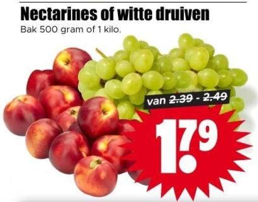 Nectarines of witte druiven