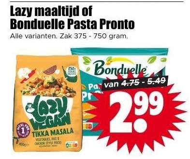 Lazy maaltijd of Bonduelle Pasta Pronto