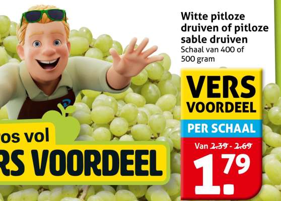Witte pitloze druiven of pitloze sable druiven