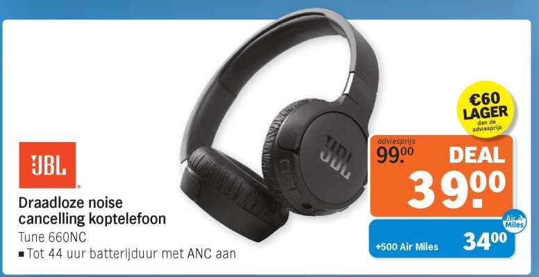 JBL Draadloze noise cancelling koptelefoon