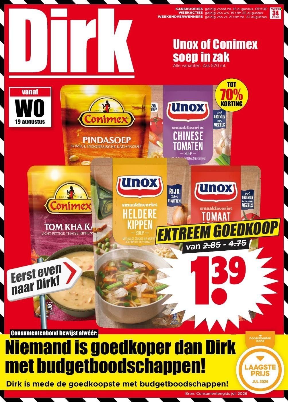 Dirk-aanbieding - 19.8.2026 - 25.8.2026. Pagina 1
